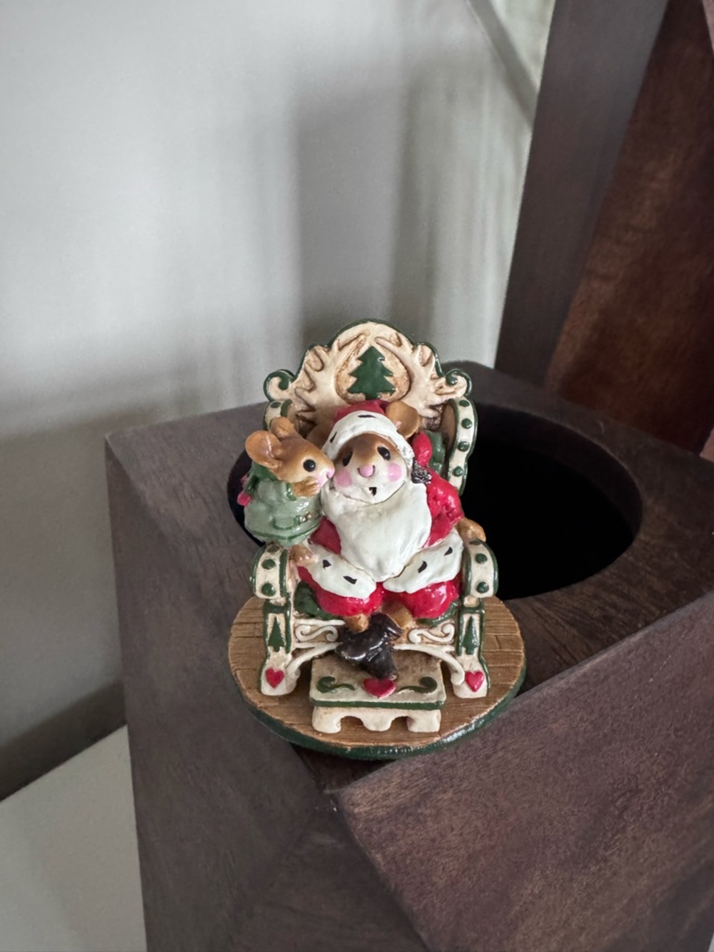 Wee Forest Folk M-203A Christmas Wish mint 1995 green chair